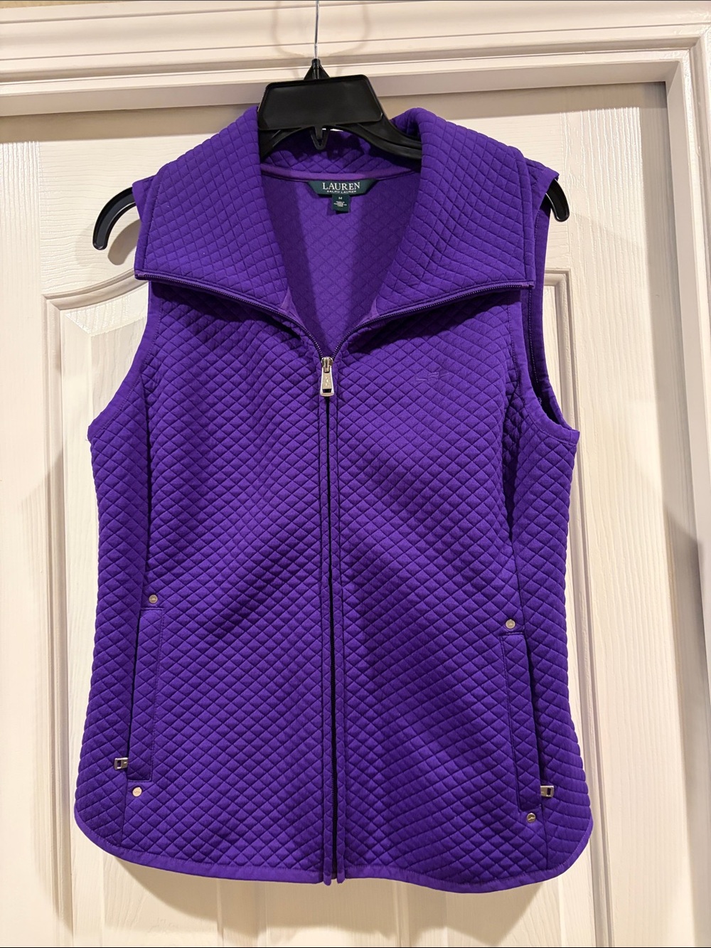 Lauren Ralph Lauren Quilted Violet Zip-Front Sleeveless Vest like new size M - Picture 4 of 8